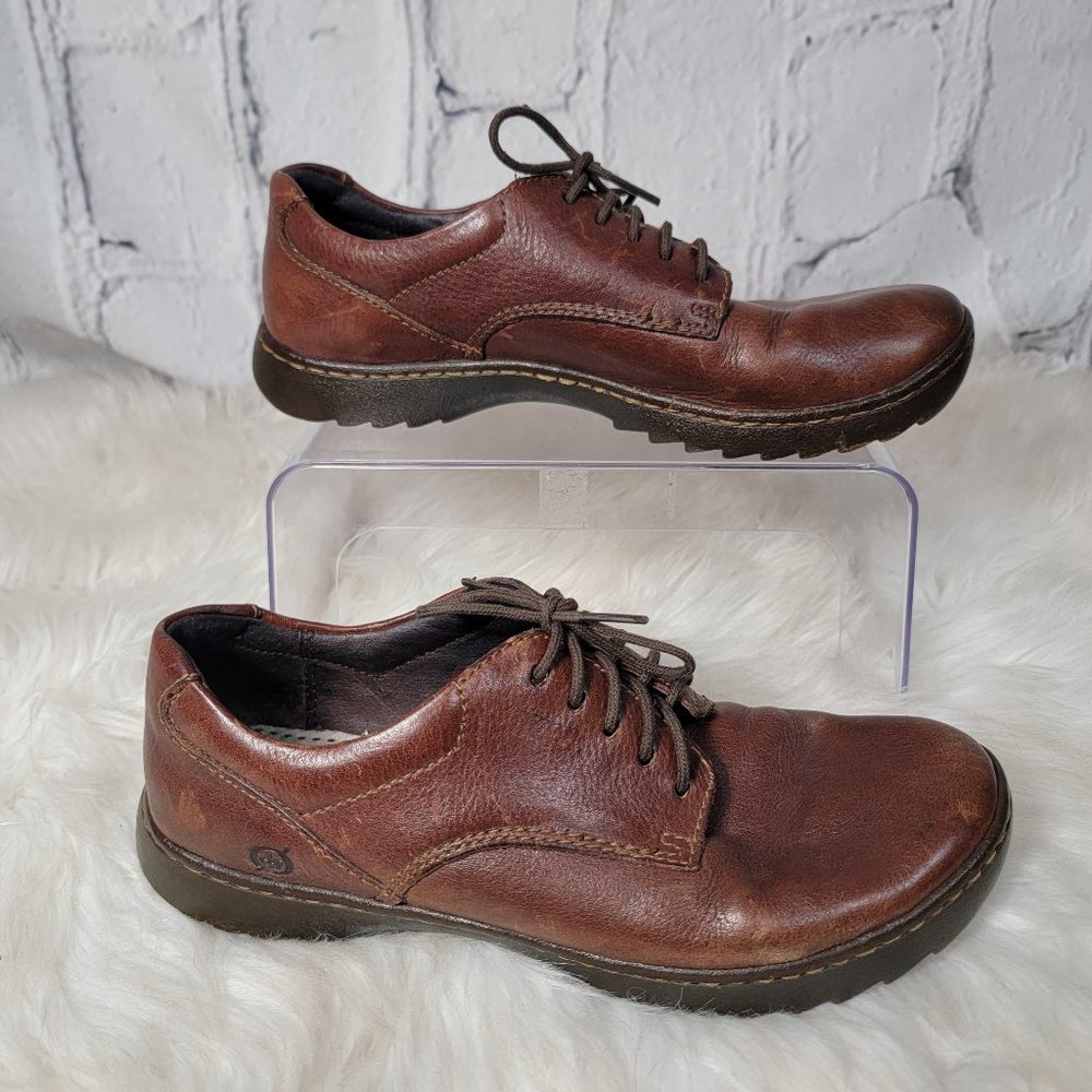 BORN Womens 7.5 Oxford Lace Up Sneaker Loafer Shoe Leather Academia Classic Prep